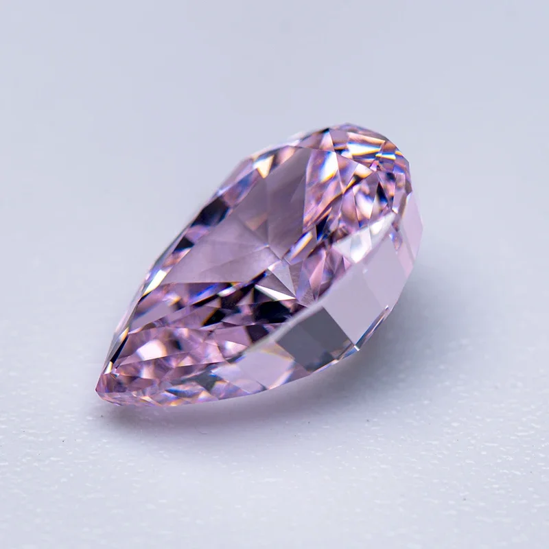 Großhandel 4k Crushed Ice Cut High Carbon Diamond Zirkonia Hellrosa Farbe Birnenform Lab Synthetischer Cz Stein Damenschmuck – Detail 5