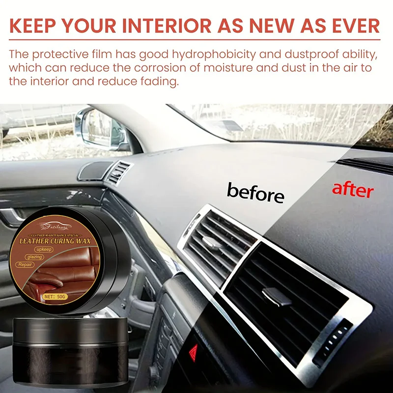 

Universal Leather and Plastic Repair Polishing Wax - Automotive interior reconditioning cream for leather/plastic/rubber care