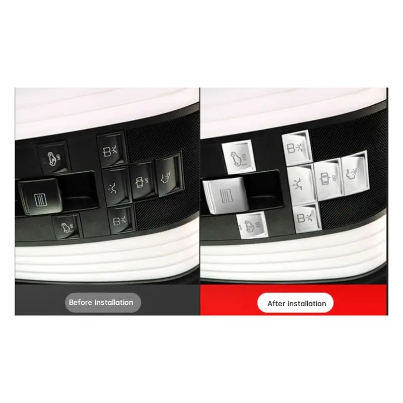 CYL-Reading Light Buttons Trim Stickers Car Roof Sunroof Cover for Mercedes Benz GLK C E Class X204 W204 W212