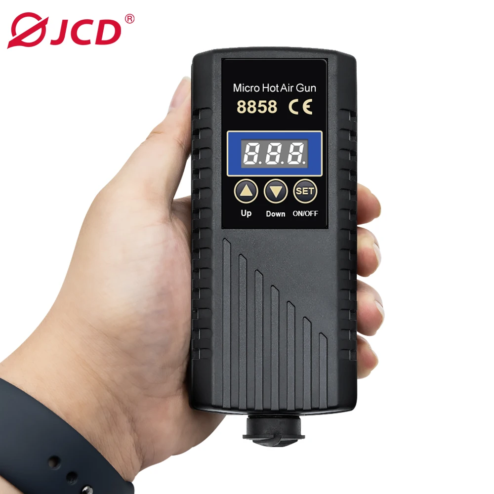 JCD 700W Pistola Ad Aria Calda Micro Stazione di Rilavorazione di Saldatura 110V 220V LED Digitale Asciugacapelli per Pistola di Calore Strumenti di Riparazione di Saldatura 8858A