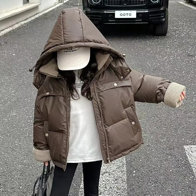 

Girls' Down Cotton Jacket Winter 2025 New Fashionable Medium and Large Children's Thick Cotton Jacket Outcoat 120-170CM