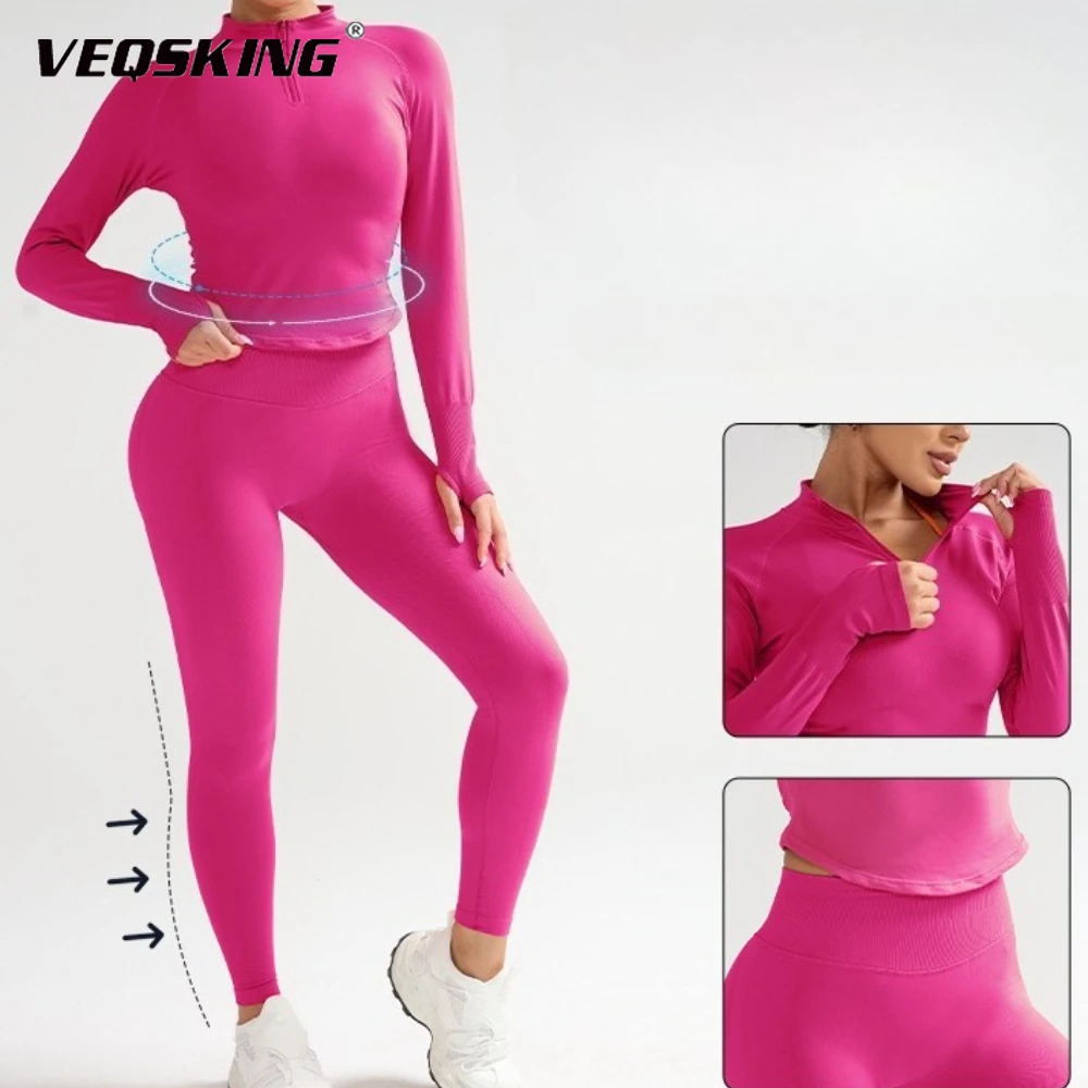 

Women's Autumn Half Zip Long Sleeved Yoga Top, Quick Drying Fitness Jacket, Pilates Training Jacket, Bra Top Yoga Fitness Jacket
