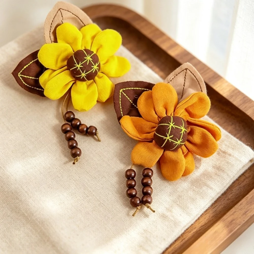 Fabric Pumpkin Flower Sunflower Brooch Plant Flower Pin Diy Decoration