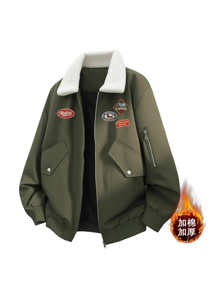 

Collar Cotton Jacket Winter Flight Jacket Warm Baseball Clothes Cotton Coat Style Cotton Winter Anti-Cold Fashionable
