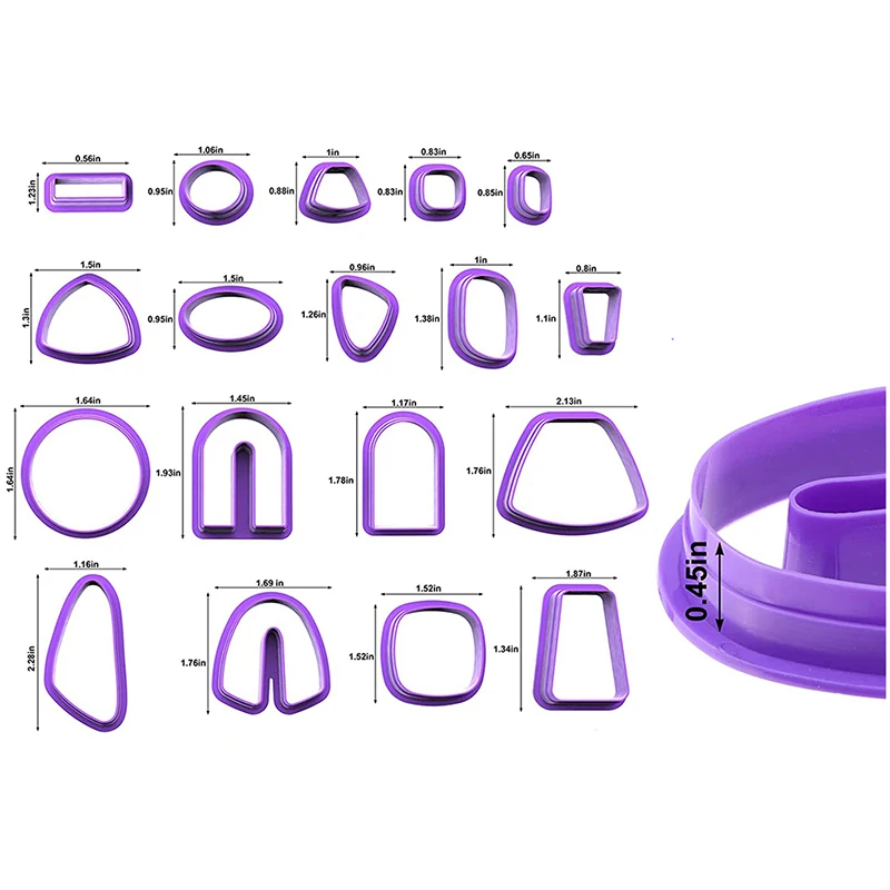 18PCS/set Different Shapes Polymer Clay Cutters Earring Making Supplies Crafts Clay Jewelry Cutting Tools Accessories