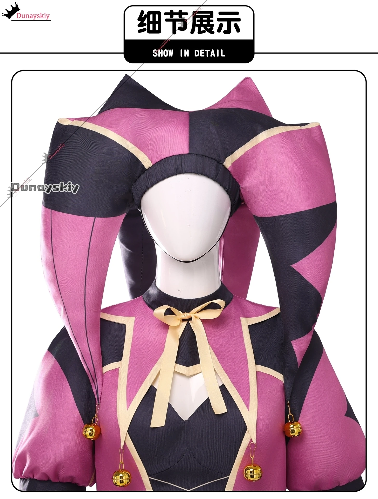 Cosplay Roo Tfc The Freak Circus Columbina Costume The Angel Pink Clown Outfit Unisex Outfit Halloween Theme Party Dress Up view 5
