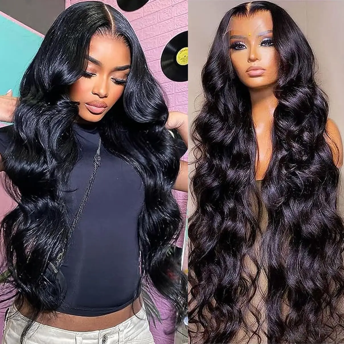 28 Inch Body Wave Lace Front Wigs Human Hair Pre Plucked 13x6 HD Transparent Lace Frontal Wigs Human Hair For Black Women