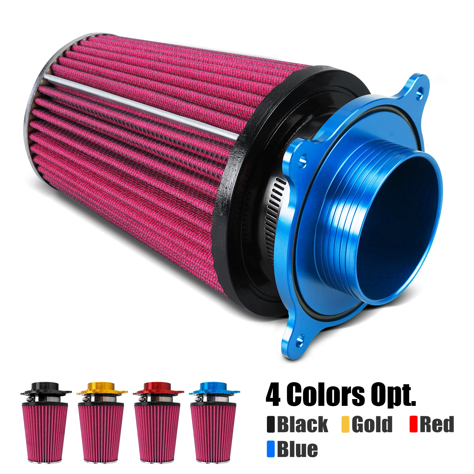 NICECNC Für Yamaha Raptor 700 700R 2006-2026 Luftfilter-Ansaug- und Schnittstellen-Kit Hochleistungs-Waschbares Aluminium ATV-Zubehör – Detail 6