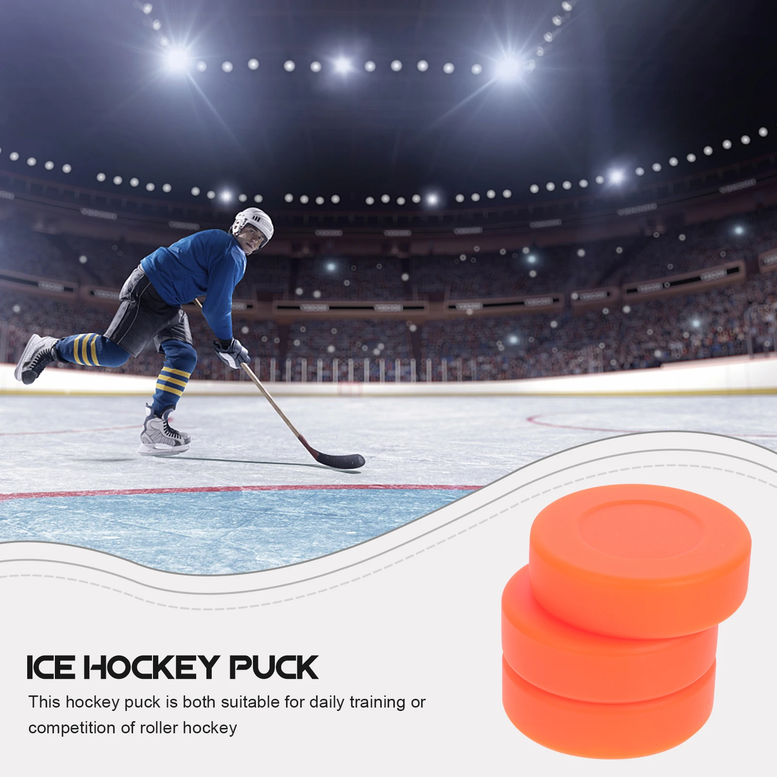 

3Pcs Hockey Pucks Professional PVC Smooth Flat Surface Training Replacement for Roller Ice Hockey Outdoor Indoor