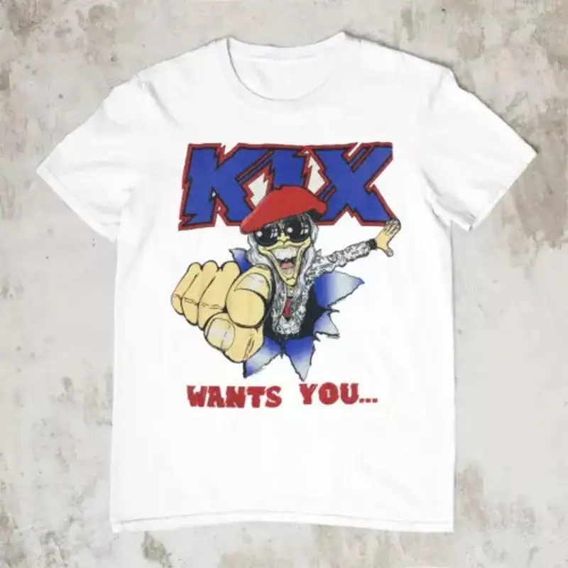 تي شيرت Kix Band مقاس S M L 234Xl أبيض للرجال والنساء Webp