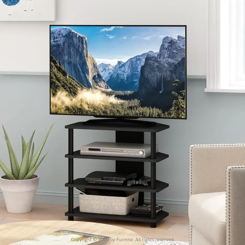 4-Tier Petite Entertainment Center / TV Stand / TV Unit / TV Desk, Blackwood