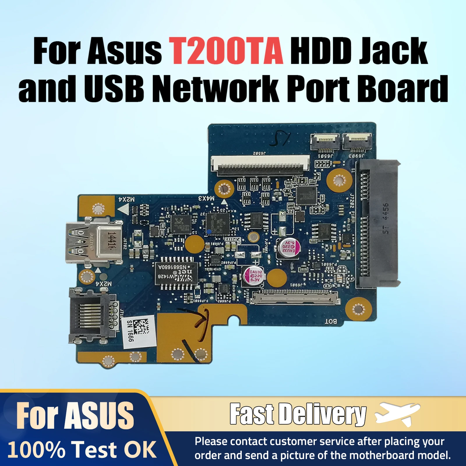 Carte T200TA REV2.0 pour ASUS T200TA HDD et port réseau USB, 60NB0610-DK1030 Punta KS