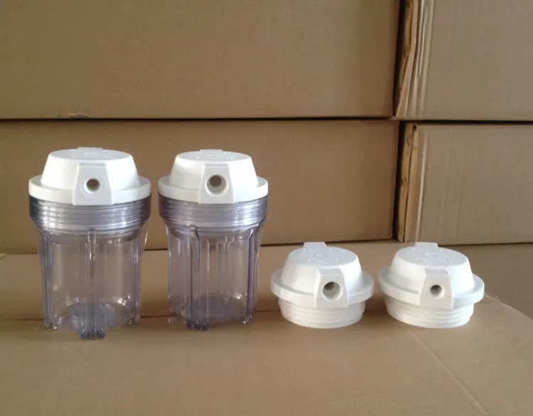 เครื่องกรองน้ำ RO อะไหล่ที่อยู่อาศัยโปร่งใส5นิ้ว1/2 "180มม.เส้นผ่าศูนย์กลาง120มม.ความดันสูงสุด25กก.(2Pcs)