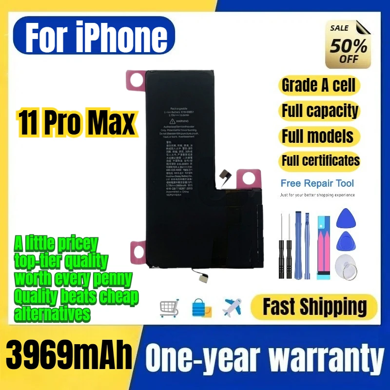 A2218/A2161 for IPhone11 Pro Max Phone Battery 0 Cycle High Quality Capacity Battery Replacement Bateria Grade A Cell with Tools