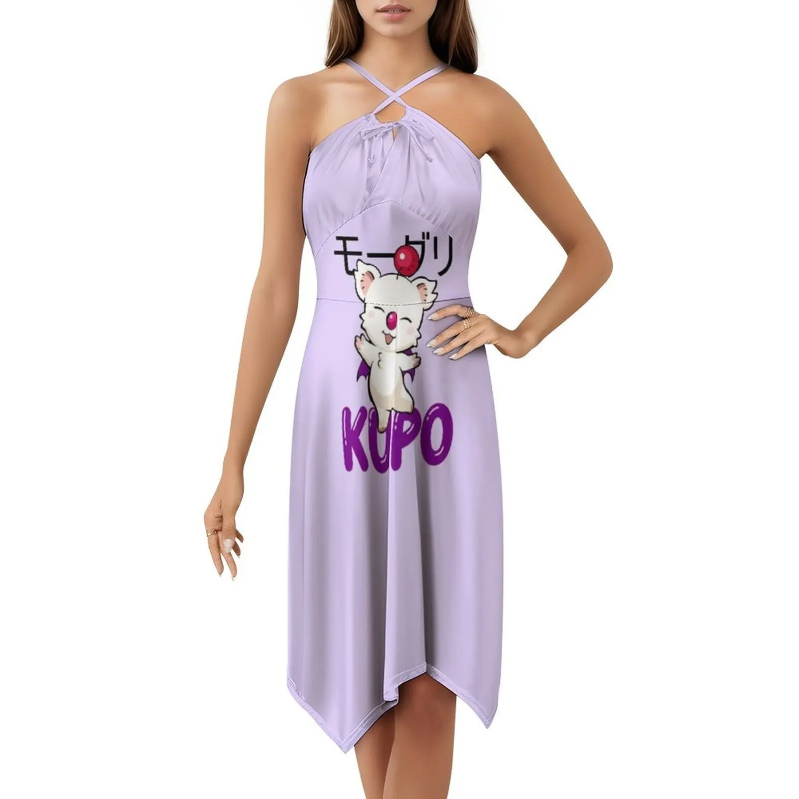 كوبو! فستان بوهيمي عتيق بأكمام منتفخة أو خيارات بدون أكمام للنساء فستان Kupo Moogle Final Fantasy Cute Kawaii Party #5