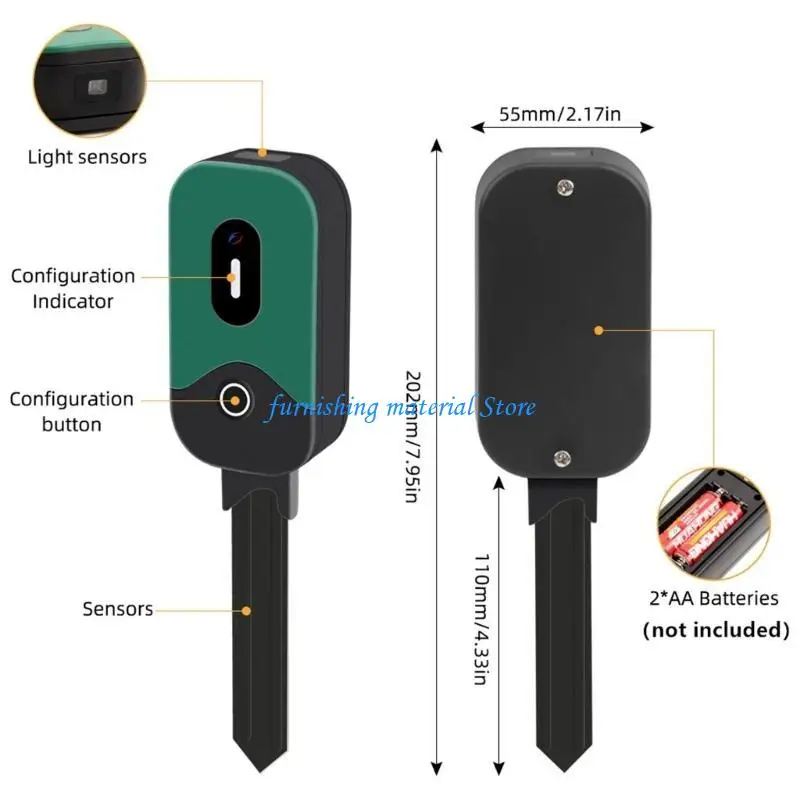 Y5GD Wireless WiFi Soil Meter with Light Temperature Moisture Sensors for Garden Plant
