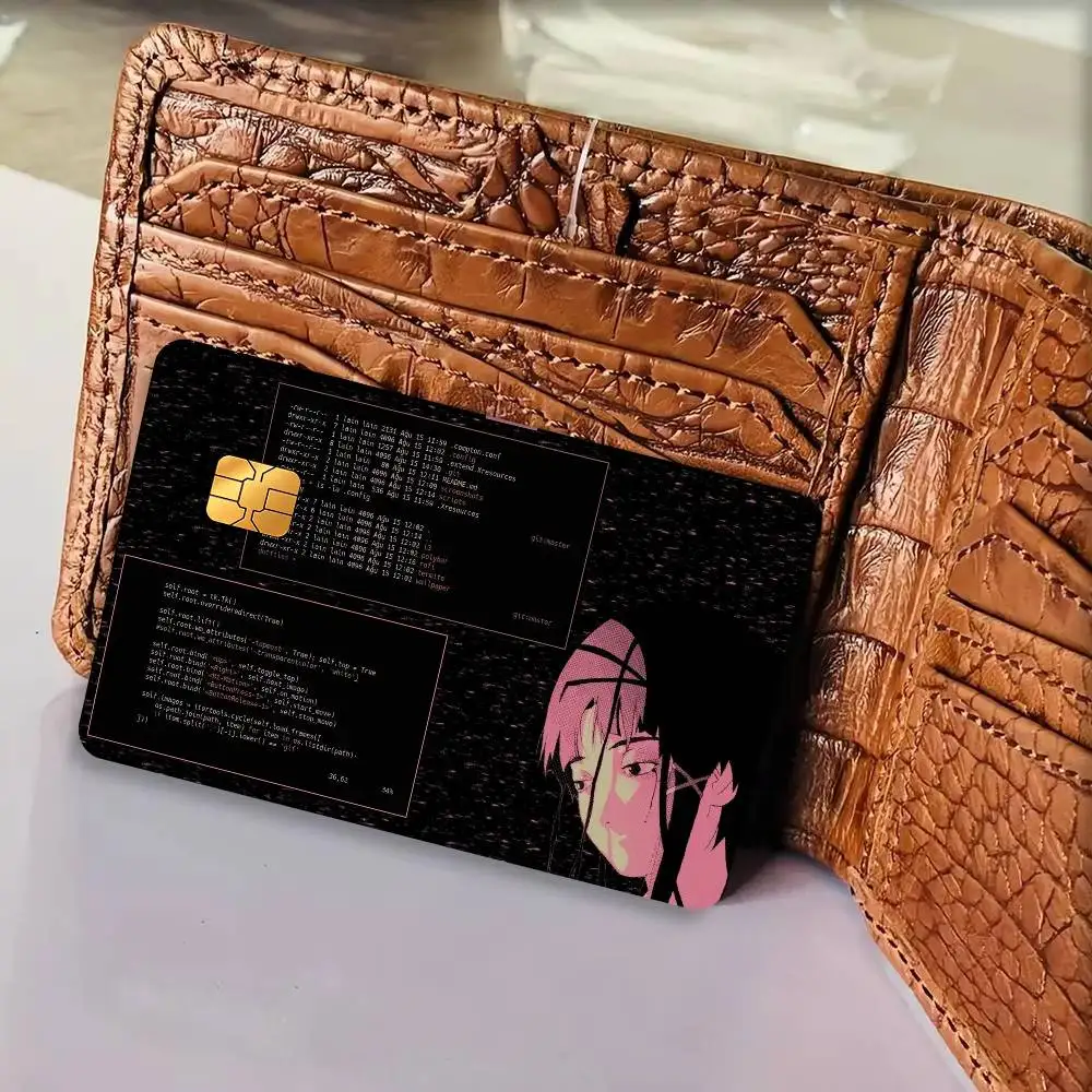 Serial Experiments Lain Anime   Cartoon Credit Card Skin Stickers For Bank Card Bus Metro Card Sticker Waterproof Women Gift