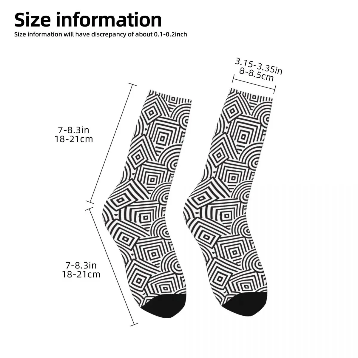 Geometric Shapes Socks Male Mens Women Autumn Stockings Harajuku