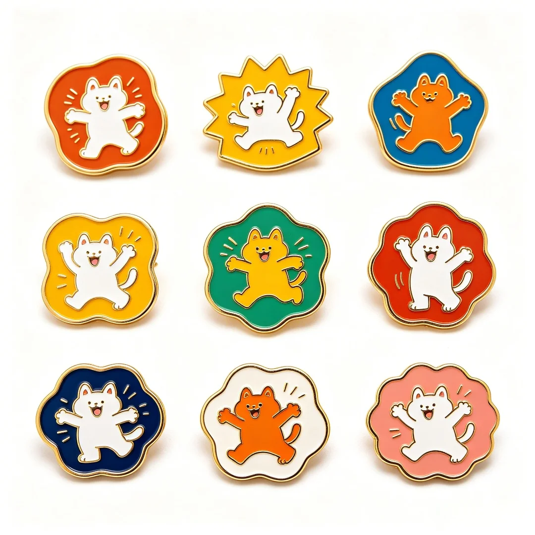 Custom Enamel Pins Set, Cute Lapel Brooches, Aesthetic Decor Pins for Backpack Jacket Bag, Fashion Jewelry Gift - Detail 1