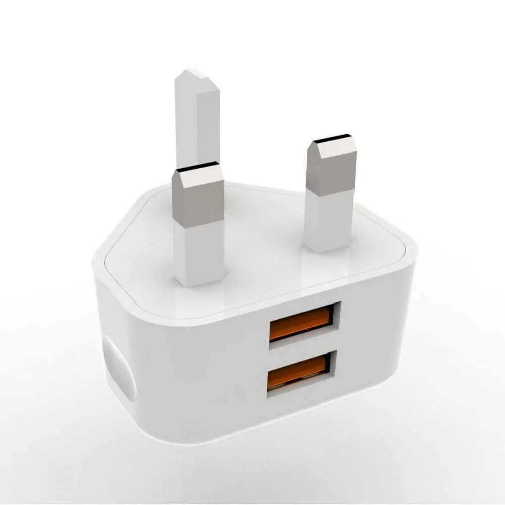 UK Plug Dual-Port Fake Power Adapter Storage Box - Pill Case Disguised Safe Transfer Organizer for Secure Storage