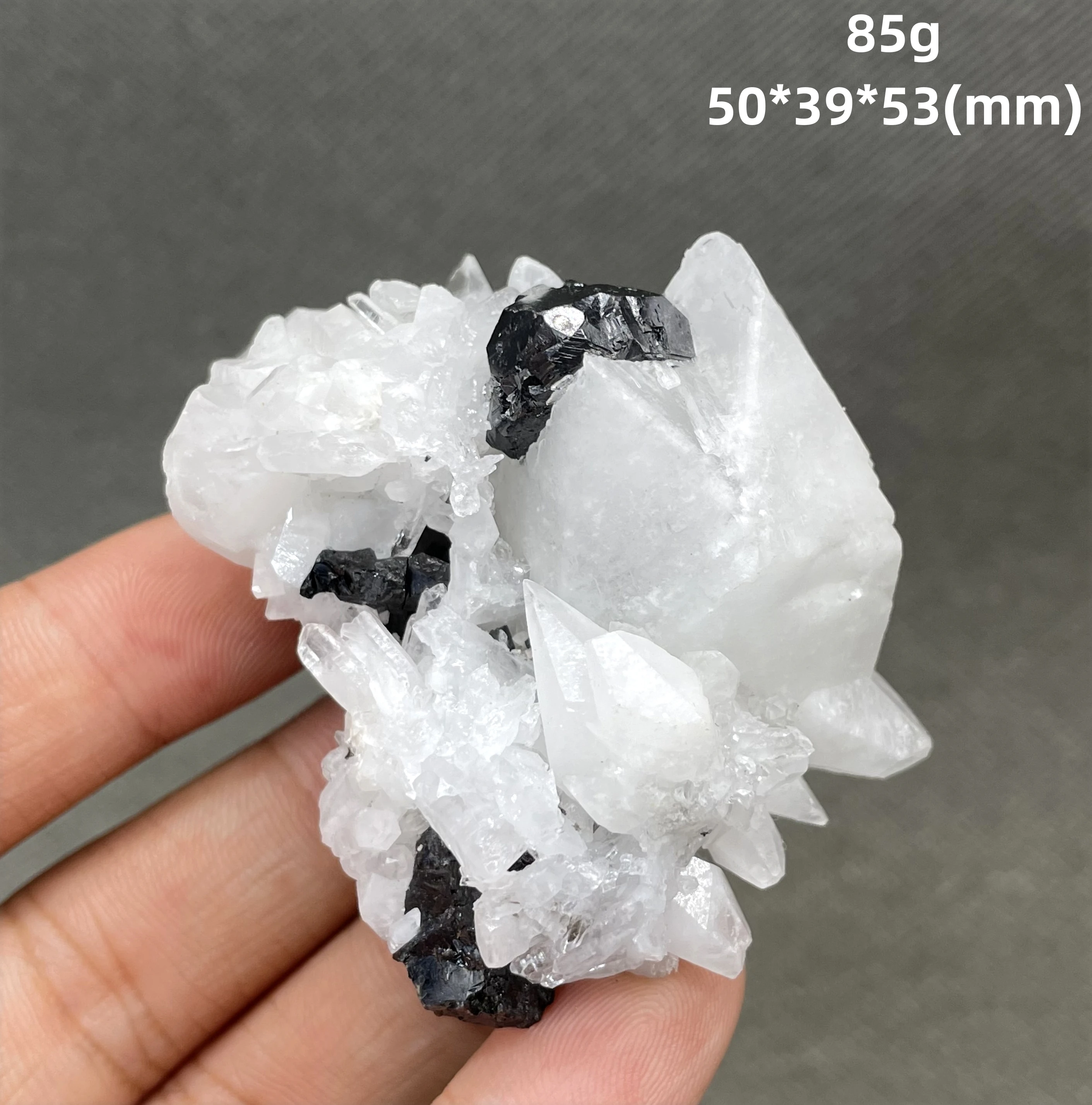 

Only one! 85g natural fluorescent calcite and marmatite symbiotic minerals crystal.