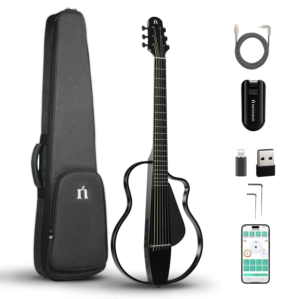 Natasha NBSG wireless compact travel steel strings electric acoustic guitar