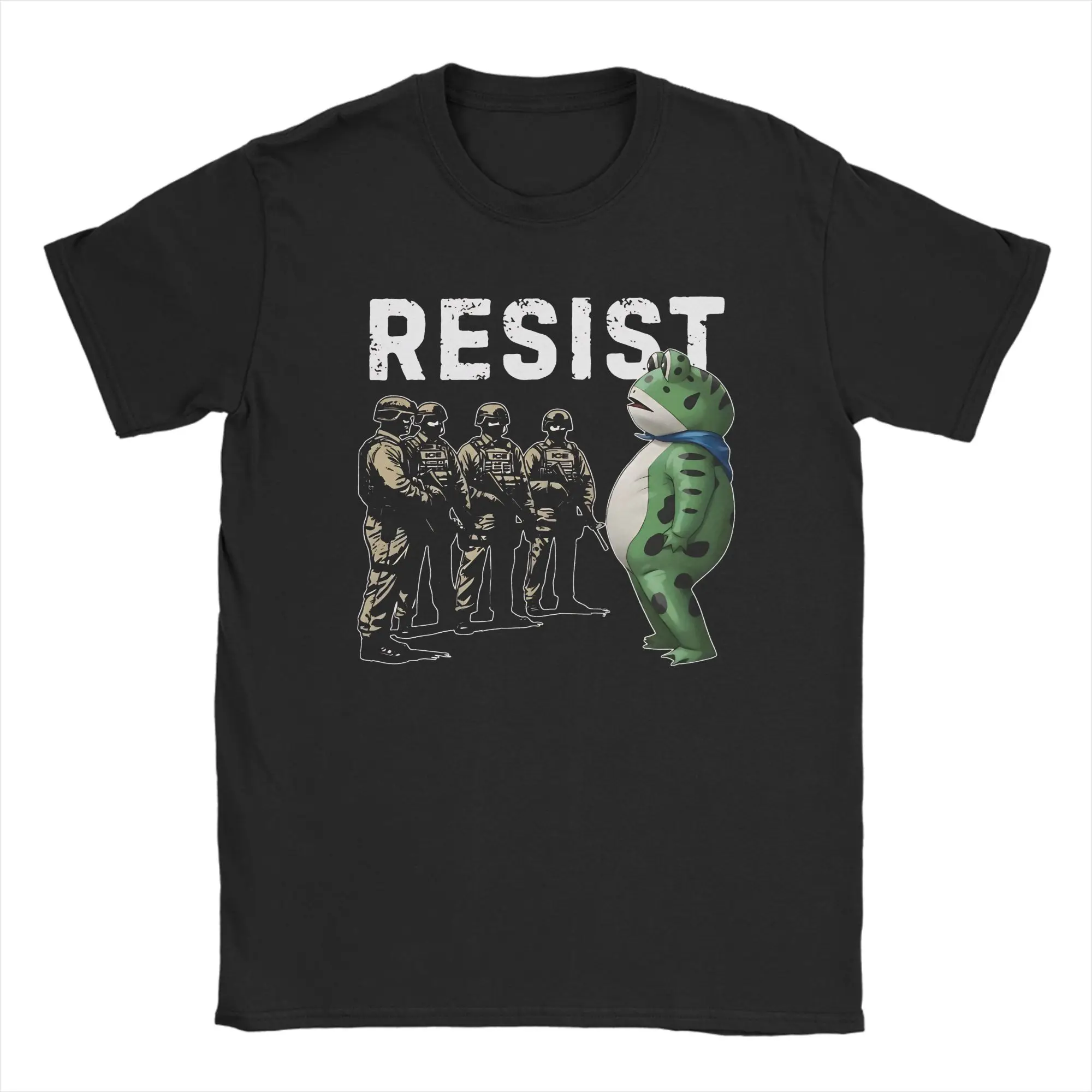 

Creative Resist-Frog T-Shirts Men Round Collar 100% Cotton T Shirts Short Sleeve Tee Shirt Unique Clothing