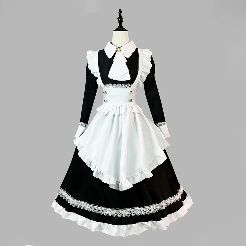 

Women Cute Maid Dress Maid Outfit Apron Dress Cross Dressing Housekeeper Dress Uniforms Halloween Cosplay Costume