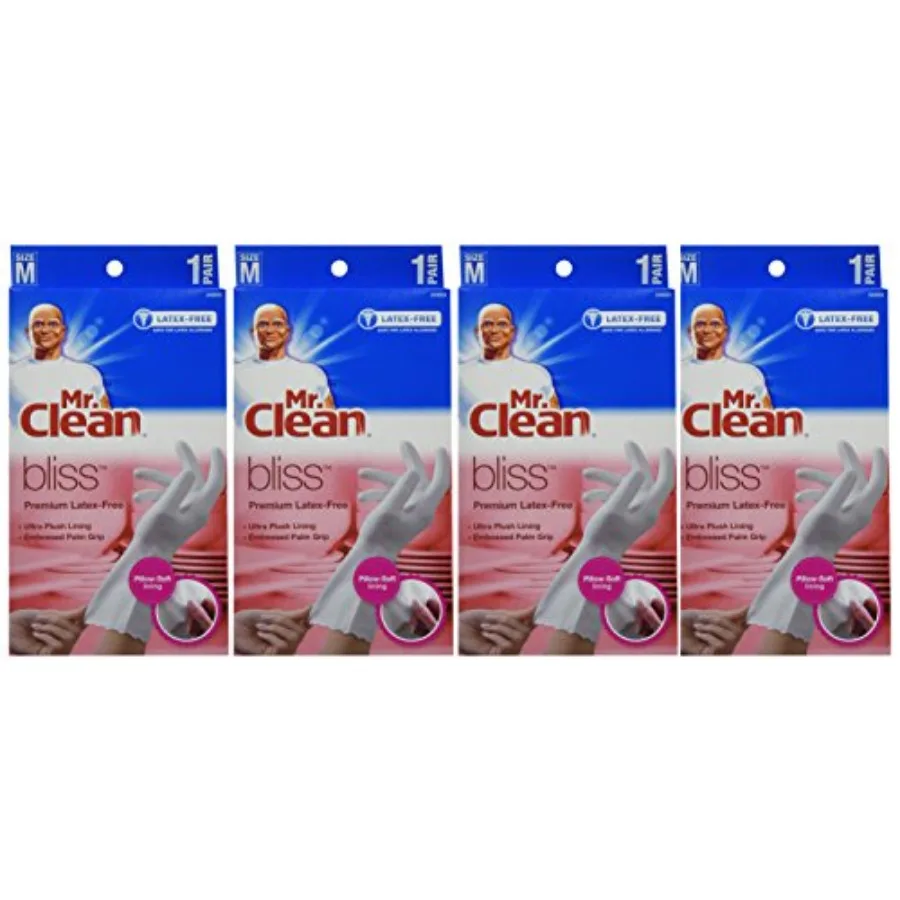 

Mr. Clean 243033 Bliss Premium 1-pair Latex-free Gloves, Medium 4 Pack