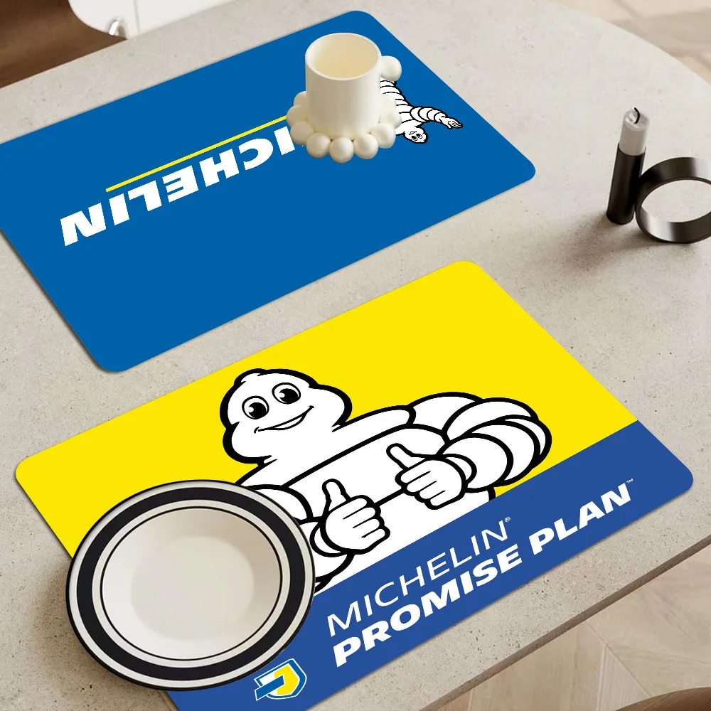 Michelin Floor Mat Printed Dish Drying Mat Super Absorbent Coffee Drain Pad Tableware Quick Dry Rug Kitchen Dinnerware Placemat