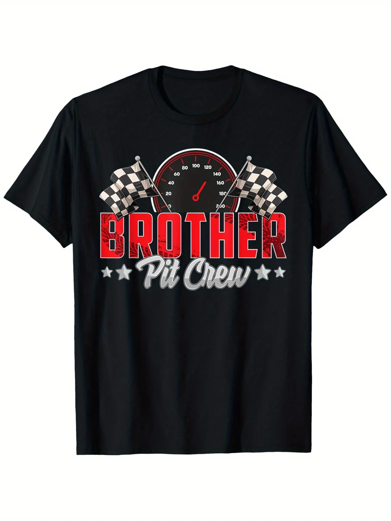 

Футболка с гоночным автомобилем на день рождения, гоночная семейная футболка Brother Pit Crew для мальчиков и девочек, мягкая ткань, дышащие футболки с короткими рукавами