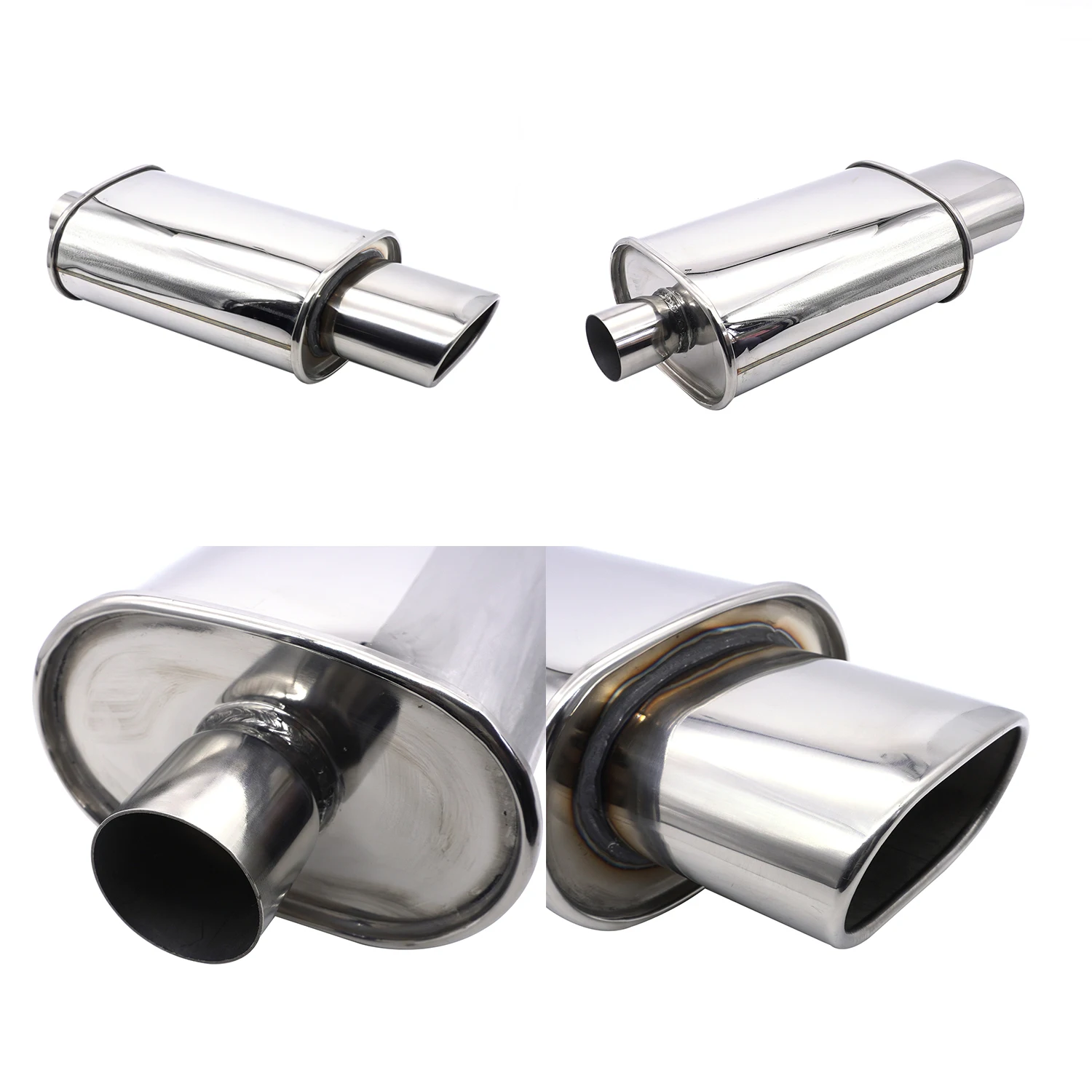 Oval Car Exhaust System Tuning Auto 63mm 2.5inch Inlet Car Exhaust Pipe Single outlet Civic Exhaust Cut Out Car Accessories Golf