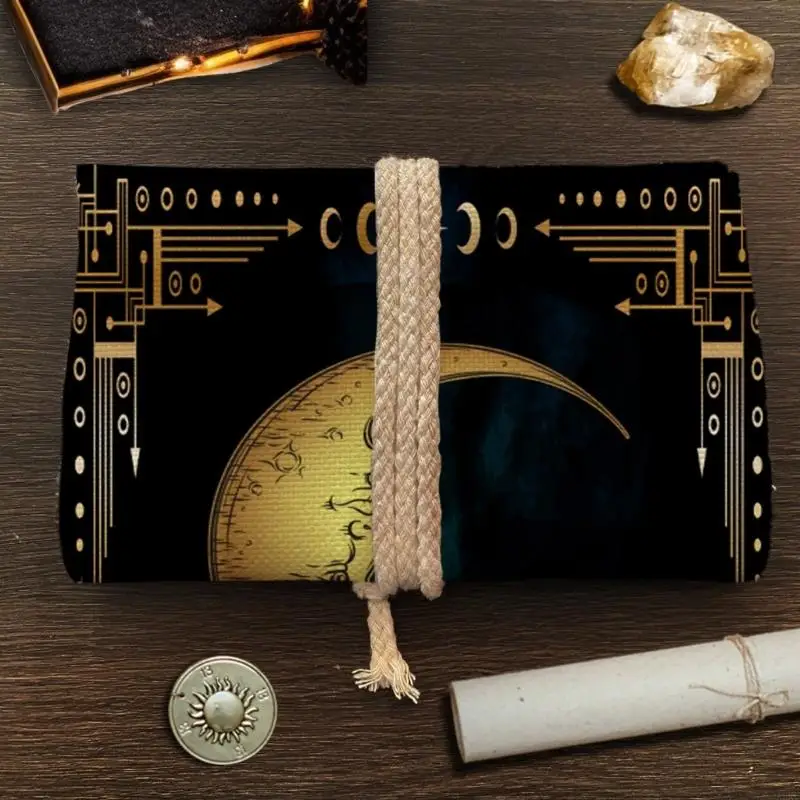 حقيبة تخزين البطاقات ذات الطابع الغامض والمتانة من نسيج البوليستر الكتان، أعمال فنية ملونة، مقاومة للماء، قابلة للطي من أجل #3