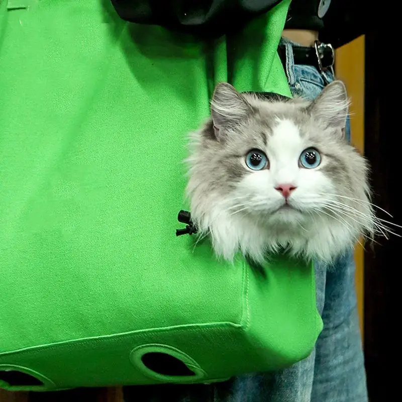 Pet Canvas Shoulder Carrying Bag Cat Carrier Small Pet Canvas Tote Pet Carrier For Small Dogs And Cats Small Animal side carrier