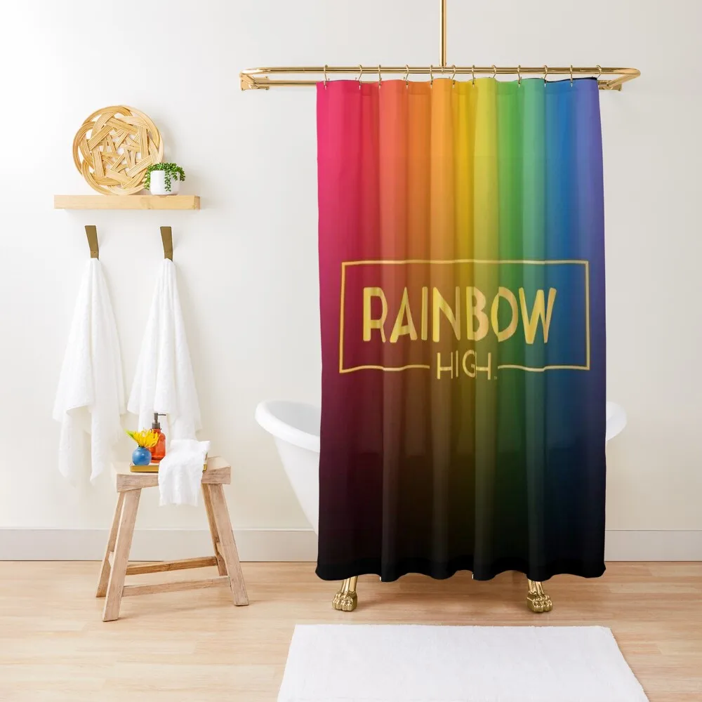

Rainbow high logo with rainbow background Shower Curtain For Bathrooms With Beautiful Designs Shower Sets For Bathroom Curtain
