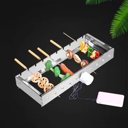 Camping Barbecue Stainless Steel Outdoors Electric Rotisserie Grill Rack Skewers Automatic Flipping Rotating Cookware Bbq