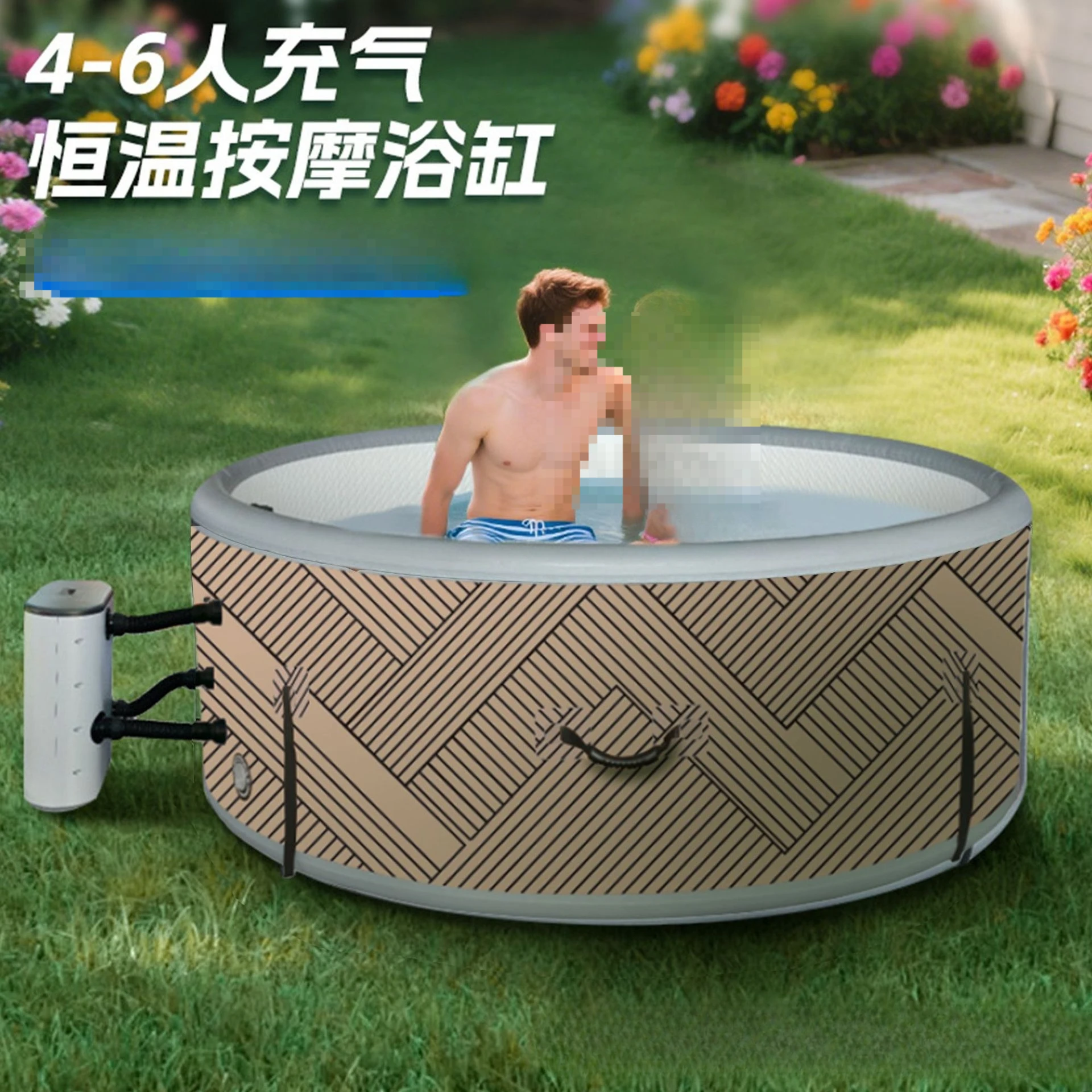 Thermostatic bubble Jacuzzi Inflatable Spa Family Spa Pool Hot Spring Swimming Pool Temperature Control