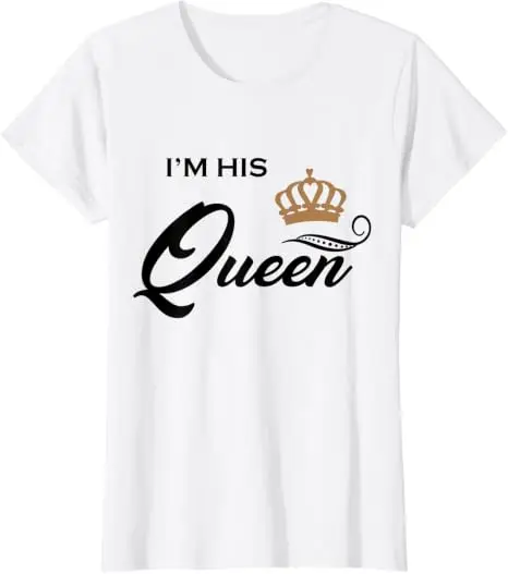 Ich bin ihr König T-Shirt, lustiges Paar-Shirt für Freund und Freundin, ich bin seine Königin für Frauen, Valentinstag, Jahrestage, Partykleidung, T-Shirt – Detail 13