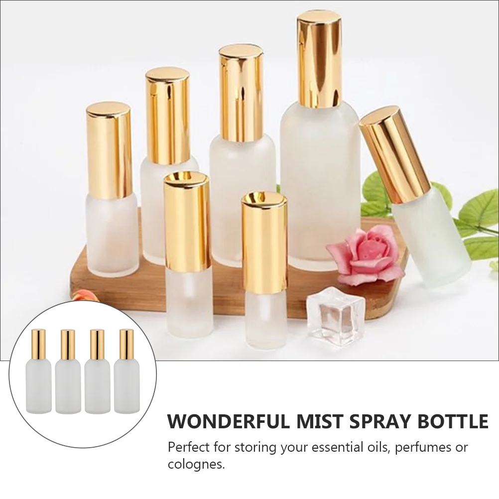 Spray Perfume Bottle, Pulverizador De Vidro, Garrafas De Armazenamento Recarregáveis, Vazio, Portátil para Perfume De Cabelo, 100ml, 4 Pcs