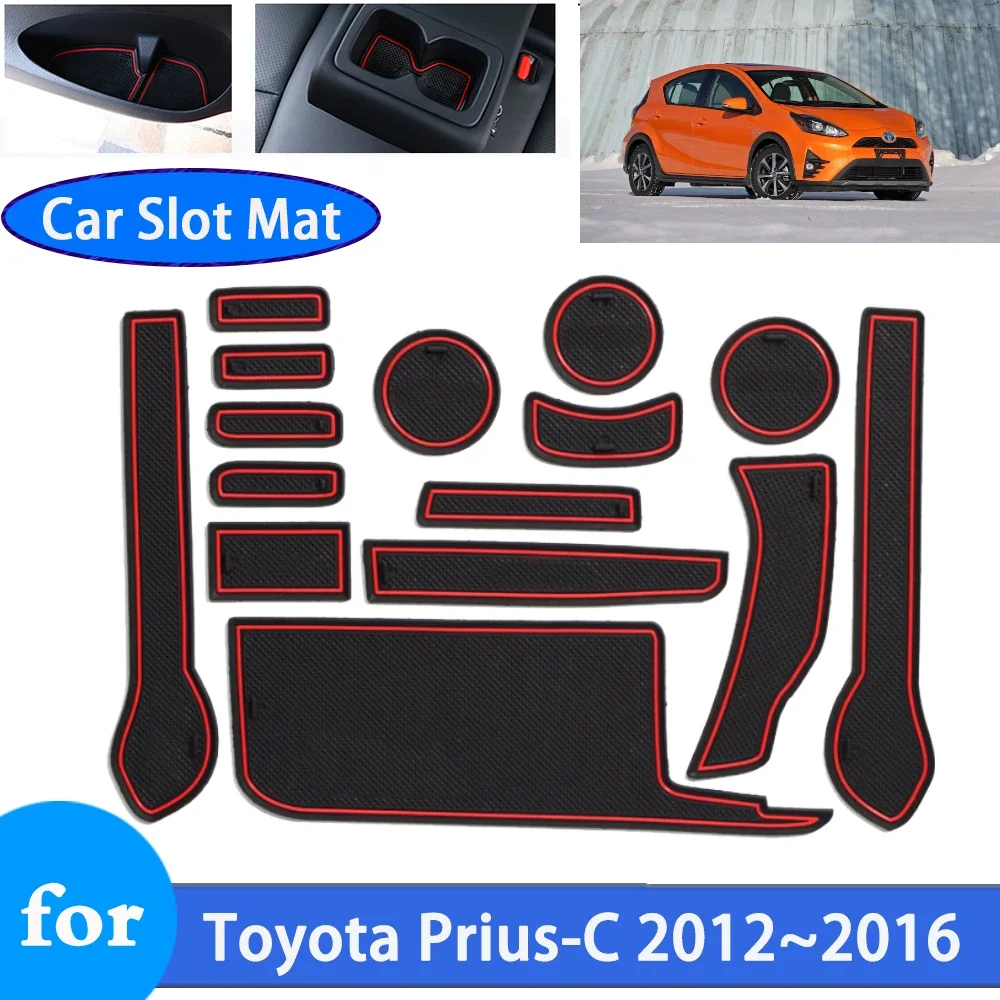 

Резиновый коврик для дверной канавки, подходит для Toyota Prius C Aqua 2012 ~ 2016 2013 2015, противоскользящая подушка, слот для ворот, автомобильные наклейки, аксессуары