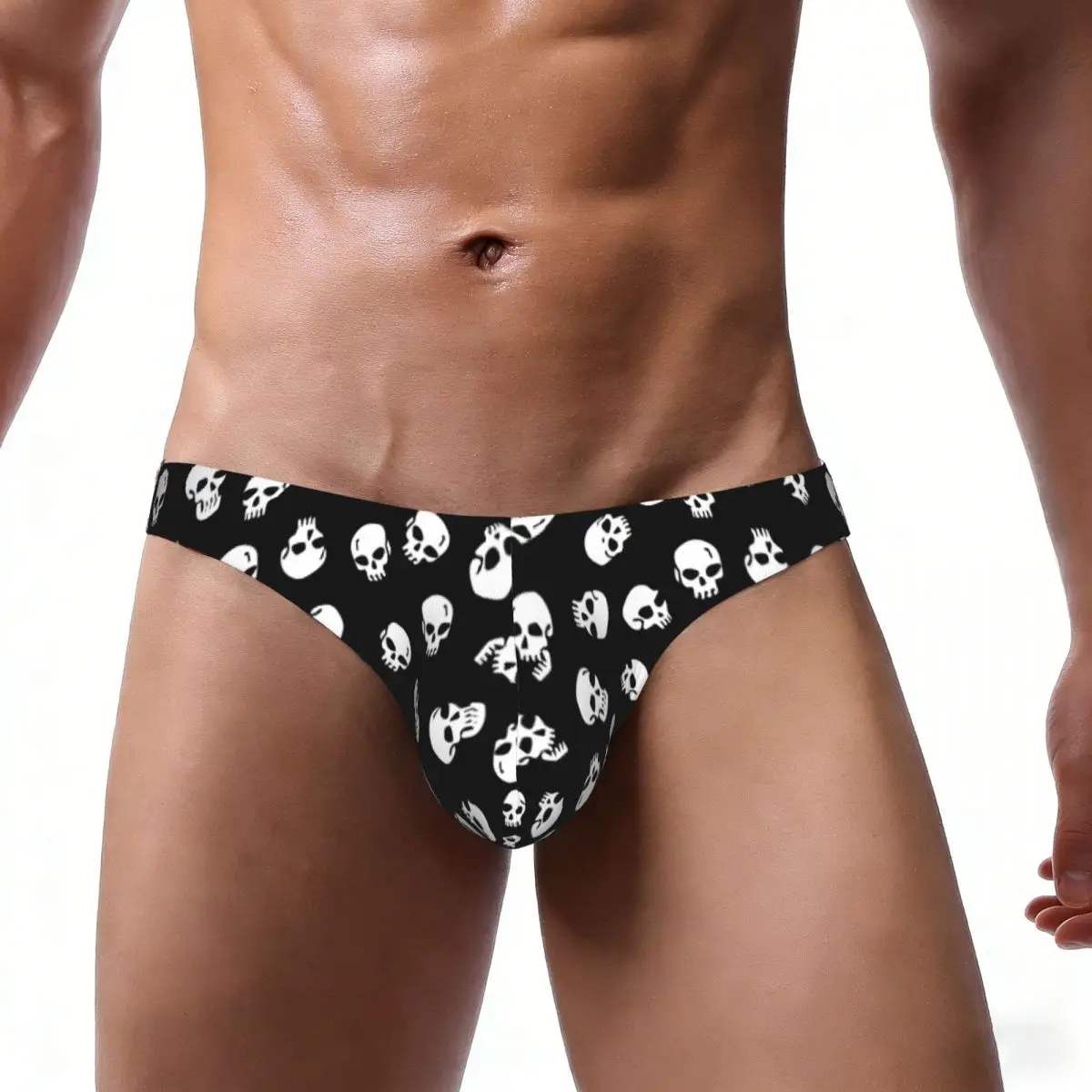 Men's Sexy Briefs Breathable Bikini Geometric Cool Halloween Skulls Men Underpants Low Cut Man Underwear Panties - view 2