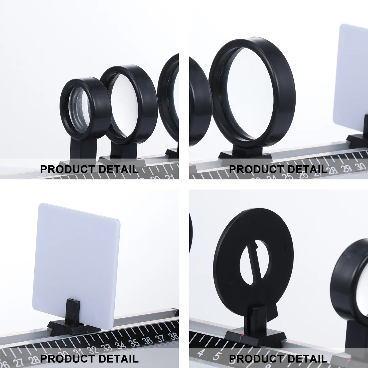 9Pcs Optical Instrument Physics Teaching Tool Imaging Equipment Concave Convex Mirror for Experiments Students Practical Skill