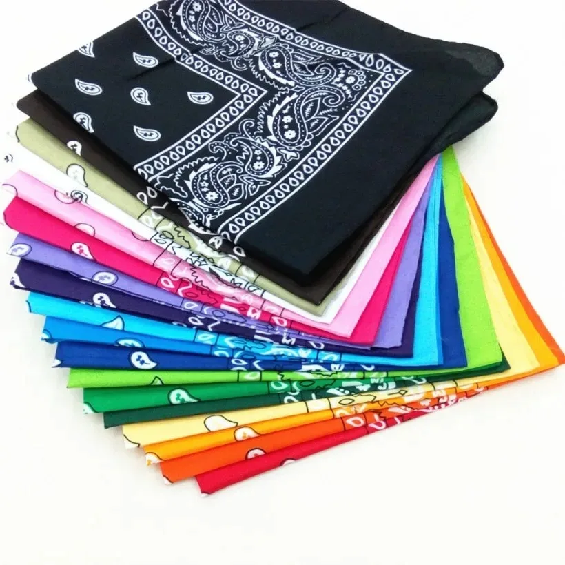 Unisex Men Women Bandana Hairband Cowboy Mens Biker Sports Headwear Wrist Hairwrap Single Sided Head Wrap Scarf Paisley