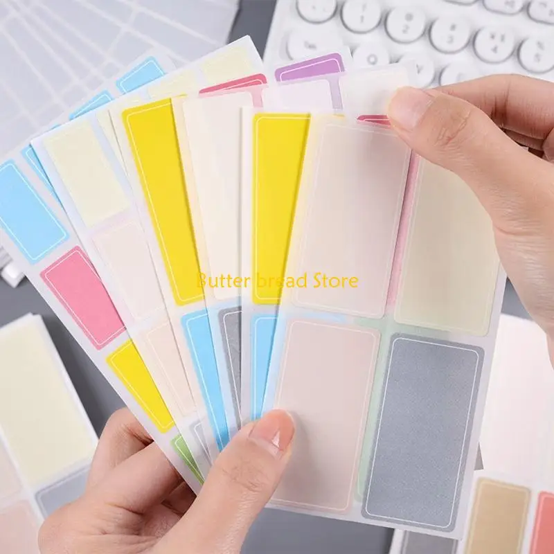 W89C Vibrant Writeable Name Sign Waterproof Adhesive Labels Color Coding Stickers for Children School Gear Organization