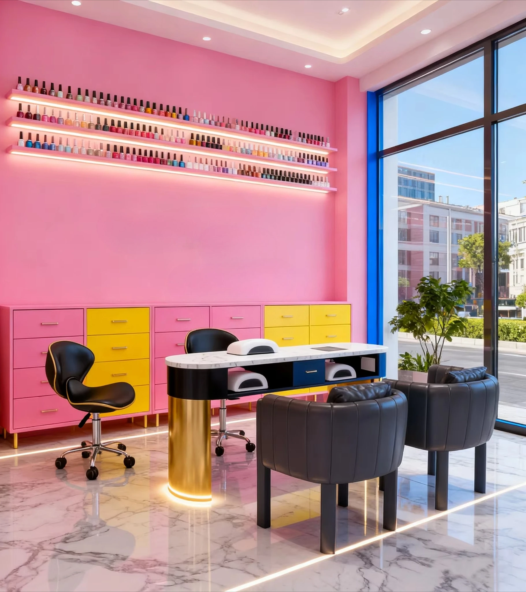 Modern Design Nail Salon Furniture Set Manicure Table and Chair Economically Priced Furniture for Nail Salons