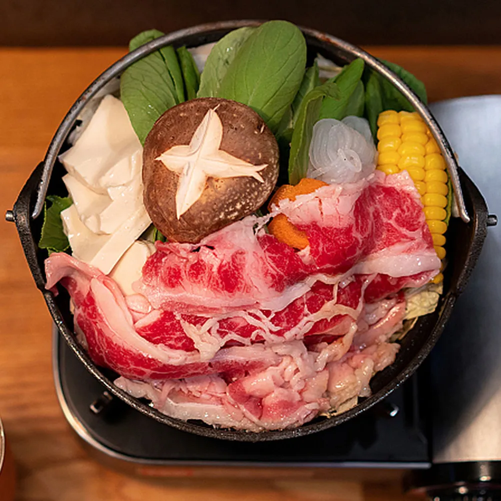 

Чугунный казан для улицы, антипригарная посуда для приготовления пищи на костре, японский хот-пот, универсальное снаряжение для кемпинга