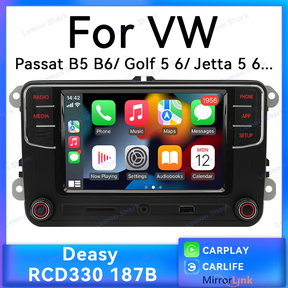 

Оригинальный автомобильный радиоприемник MIB Desay RCD330 Carplay 6RD035187B, Bluetooth плеер для VW Jetta MK5 6 Golf 5 6 CC Passat B5 B6 POLO, 1 ГБ ОЗУ