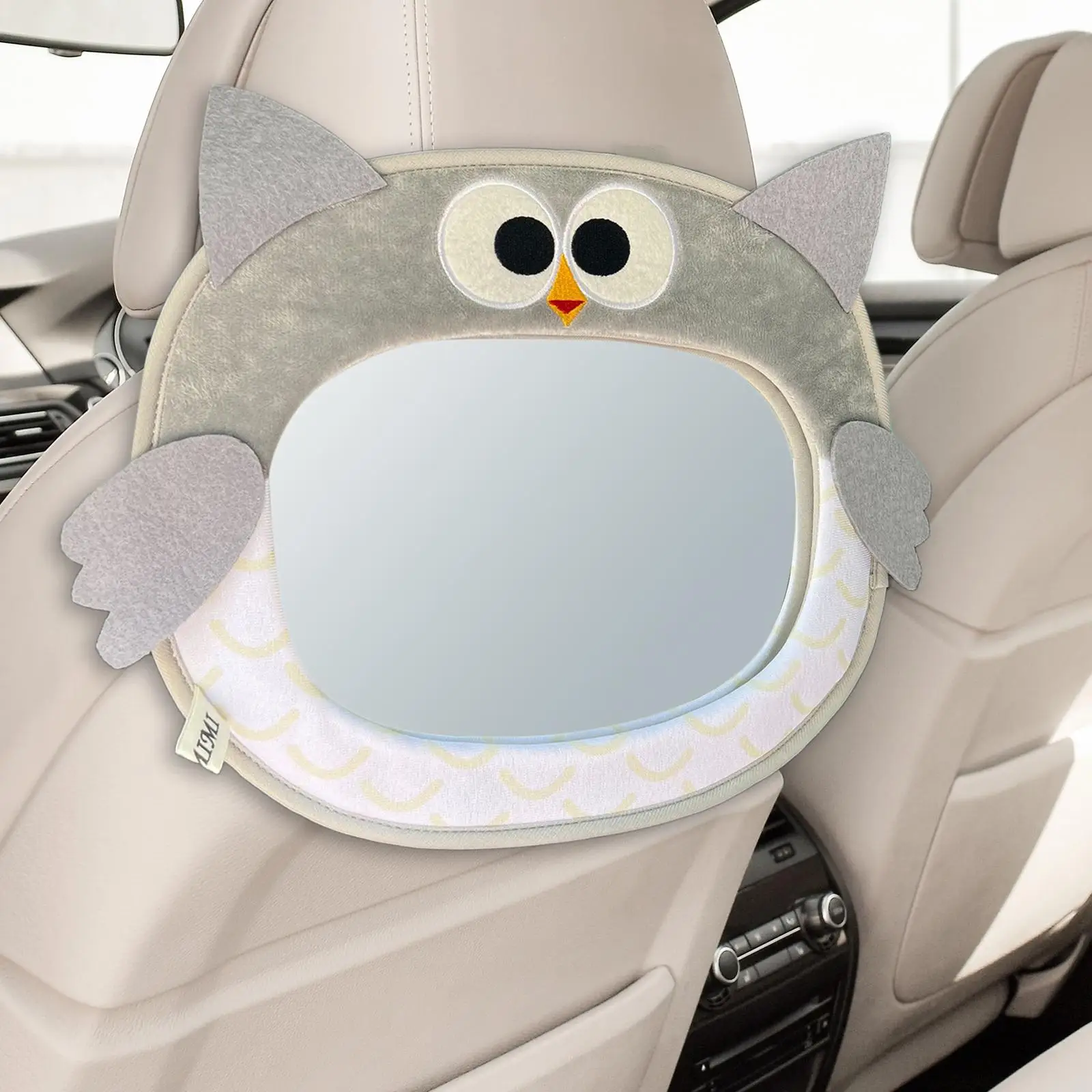 Baby Backseat Mirror for Infant Toddlers Clear View Cartoon Animals Car