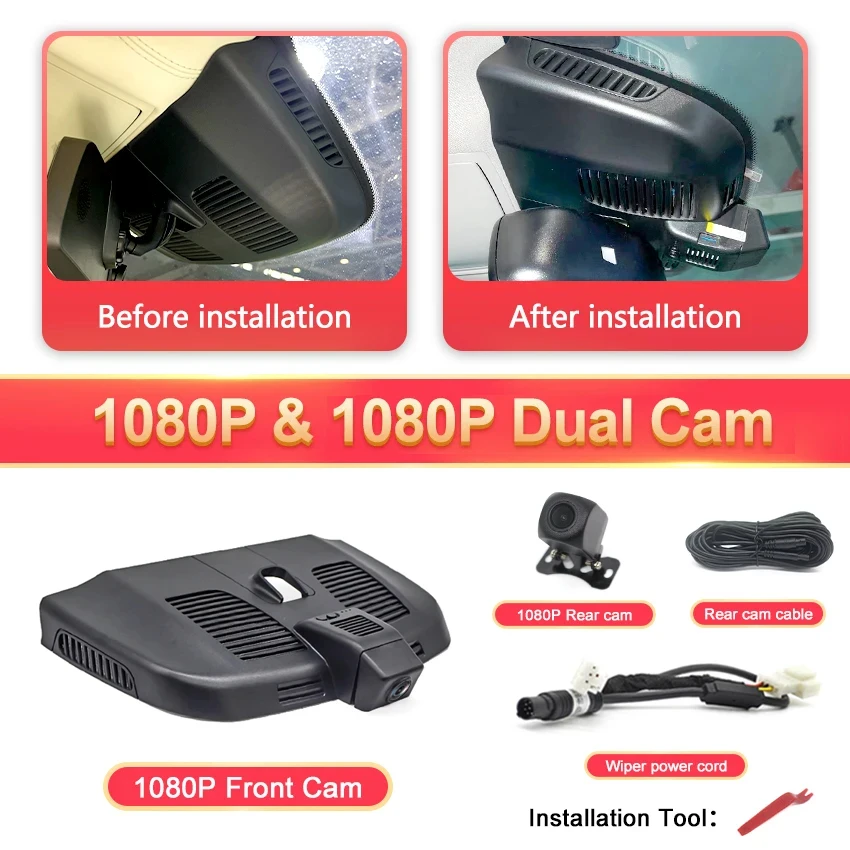 4K Wifi Dashcam Auto Dvr Achteruitrijcamera Voor Mercedes Benz V Klasse W447 V200d V220d V250 V260 V300d Eqv Metris Marco Polo 2014-2022