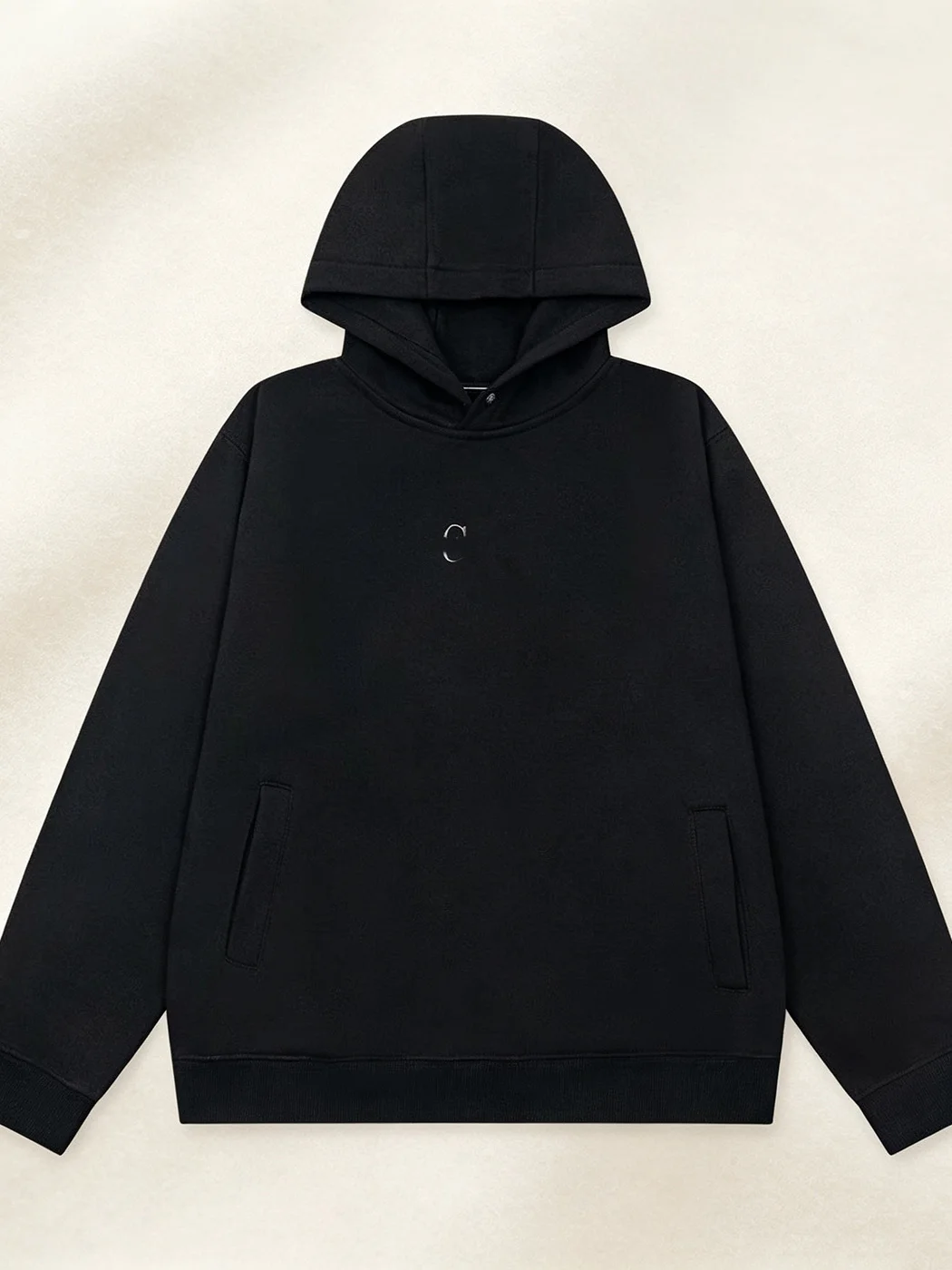 Black Hoodie Sweatshirt Unisex Loose Casual Overhead Style for Men And Women Simple Design Comfortable Long Sleeve round Neck